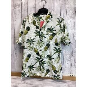 Patpat Men's Button Up Hawaiian Shirt Multi Size XL Short Sleeve Pineapple Print